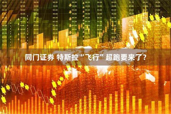 同门证券 特斯拉“飞行”超跑要来了?